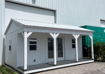 white vendor cabin